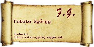 Fekete György névjegykártya